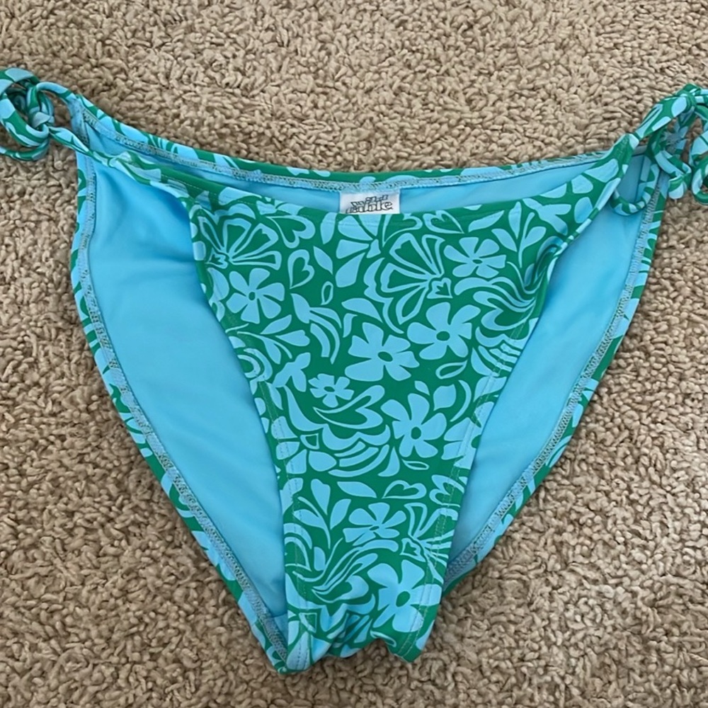 Floral Green and Blue Bikini Bottom